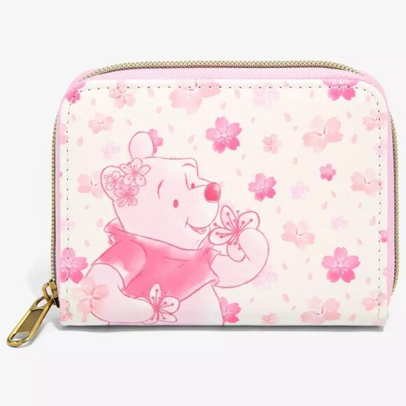 Loungefly Disney Winnie The Pooh Cherry Blossom Mini Zipper Wallet - Picture 2 of 6
